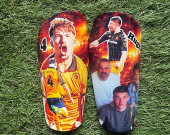 Custom shin pads, Personalised shin pads, soccer gift kids football gift, customised shinpads Adults