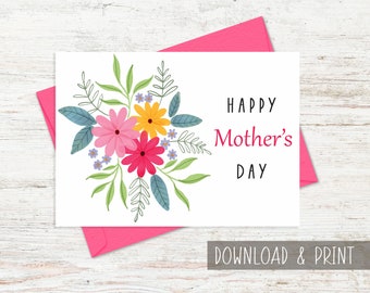 Mothers day card printable, Happy Mother's day Printable Card, Card for Mum, Greeting Card for Mother, Digital Card for Mom Instant download