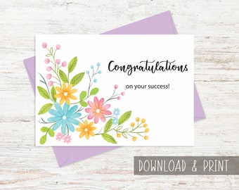 Congratulations Card Printable, Congrats Printable Card, Promotion Card, Graduation Card, New Job Card, Job well done card, Success card