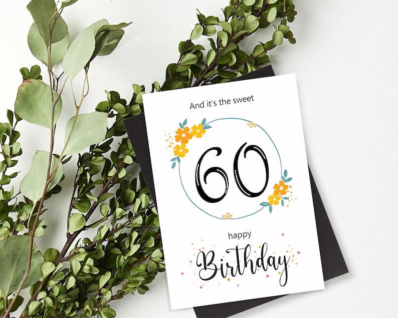 60th Birthday Card Printable, 60th Birthday Printable, Turning 60 ...