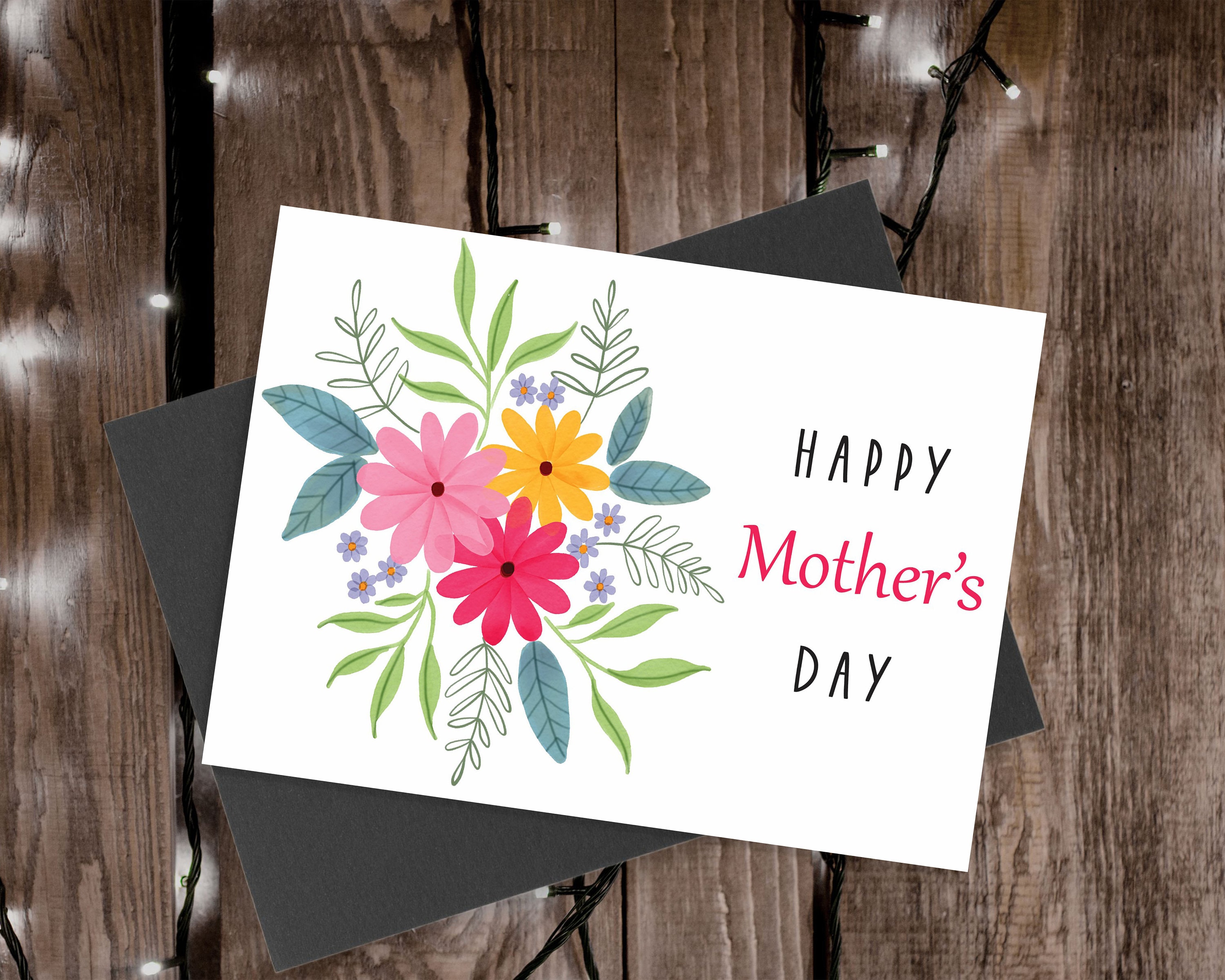Mothers Day Card Printable, Pretty Card for Mum, Card for Mother, Happy