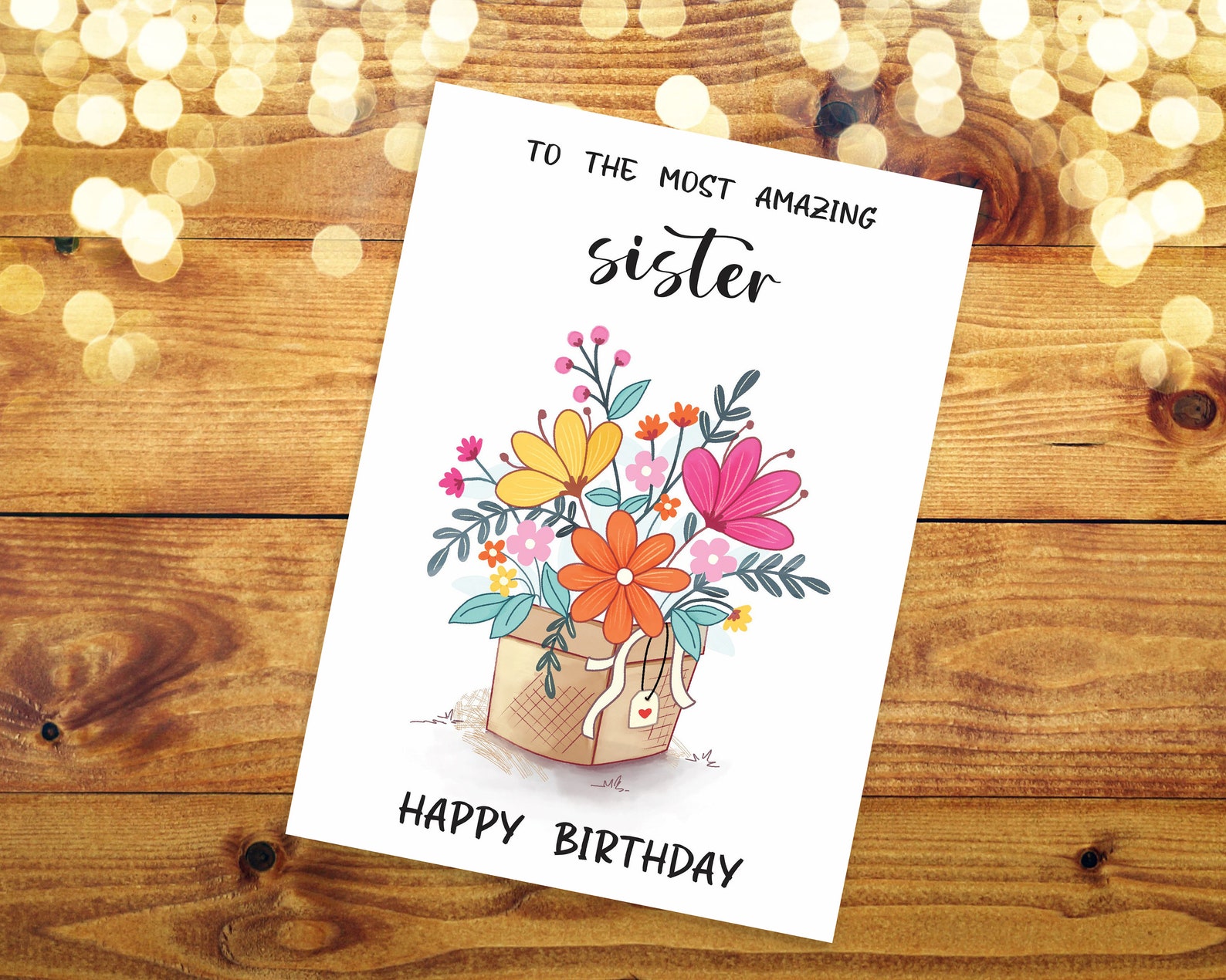 Printable Birthday Card for Sister, Happy Birthday Card Printable for