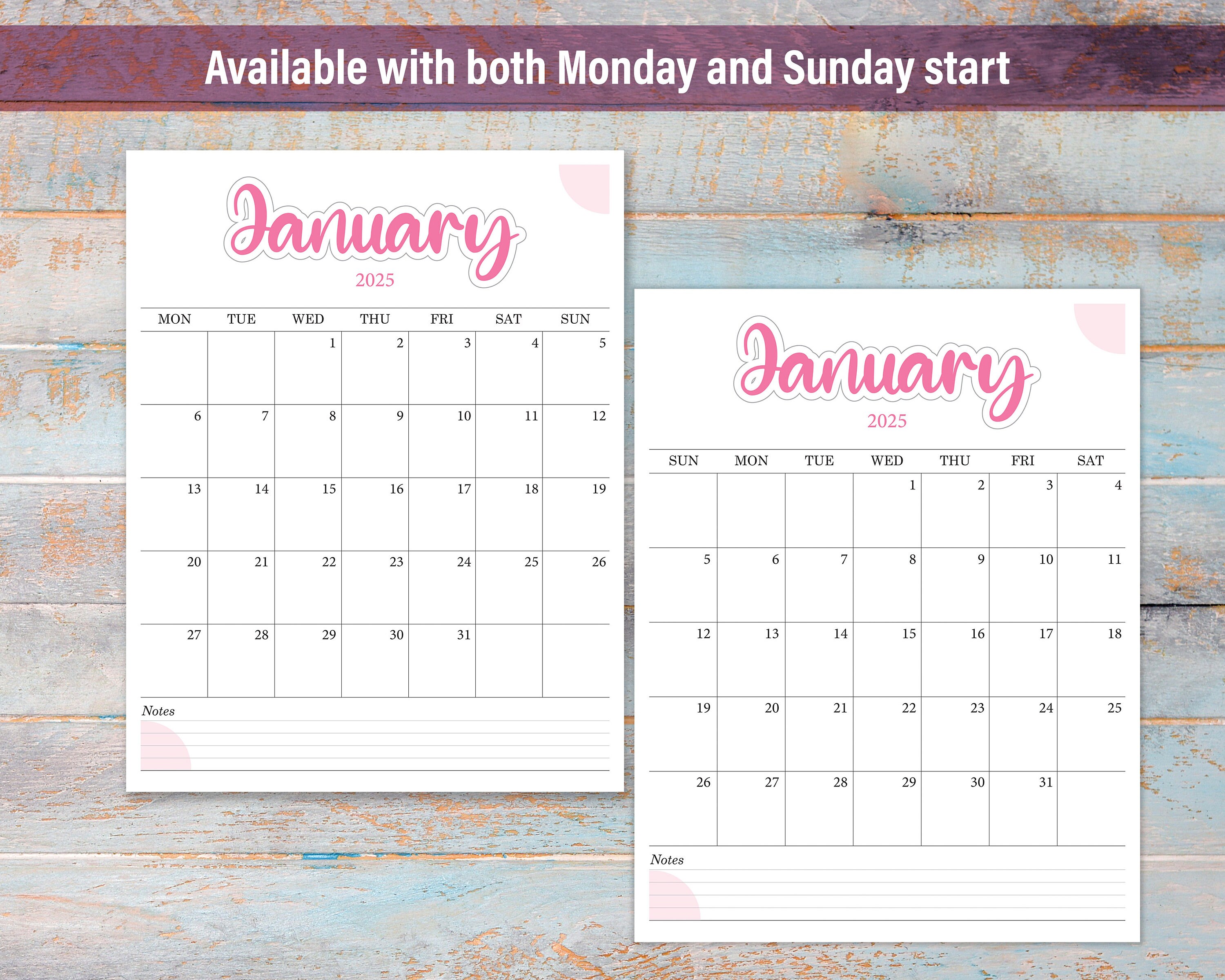 2025 Printable Calendar, 2025 Monthly Calendar Printable, Desk Calendar