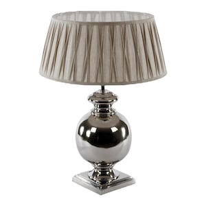 Luxurious Handmade French Inspired Aluminium Vintage Style Table Lamp ,Desk Lamp with Chrome Finish Ideal for Classic Contemporary Interiors