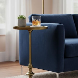 Handmade French Oval Side Table | Brass Finish, Accent Table for Home decor