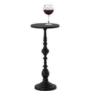 Handmade Matte Black Aluminum Drink Table | Modern Side Accent