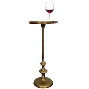 Handmade Aged Brass Aluminum Side Table: Modern Cocktail Accent Table