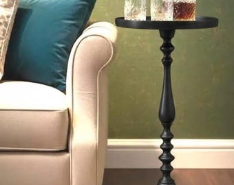 Zeitgenössischer Metall Trink Tisch | Handgefertigter Akzenttisch in Schwarz für Sofa, Lounge & Schlafzimmer