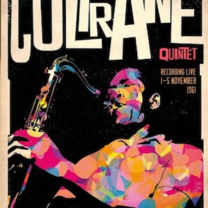 Cartel de concierto de jazz vintage de John Coltrane