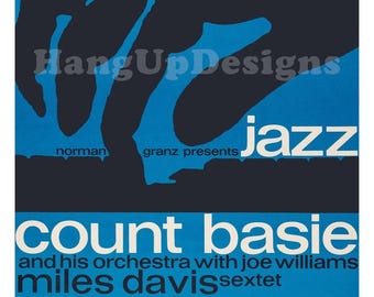 Reproduction d&#39;affiche de concert de Count Basie à Cologne, encadrée en 1960