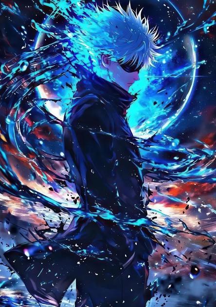 Portrait de Satoru Gojo Jujutsu Kaisen Poster