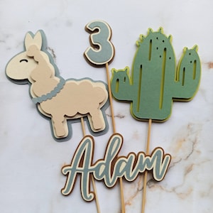 Topper per feste personalizzati in alpaca con nome ed età - Decorazioni adorabili ed ecologiche per feste di compleanno
