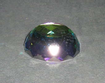 Base de media esfera de cristal de pavo real, cristal tallado, tipo adorno de color, maya, arcoíris, montaña, Egipto, vidrio, pisapapeles, raro