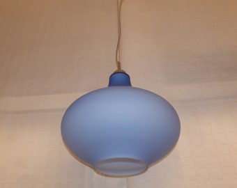 Suspension glass opal Satin colored 40 cm diameter Vistosi made in Italy 1970s