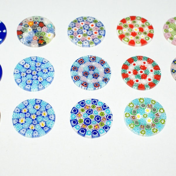 Murrine Millefiori Murano Glass Colored Mosaic Round 23 mm. "Ancient Venetian Murrina"