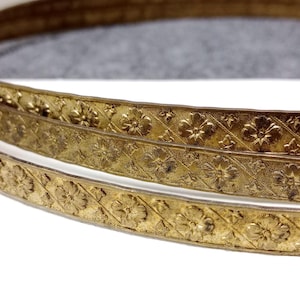 3 Meter Raw Brass Gallery Wire - 8mm Vintage Brass Victorian Art Nouveau Floral Pattern Extremely Rare Old Antique.