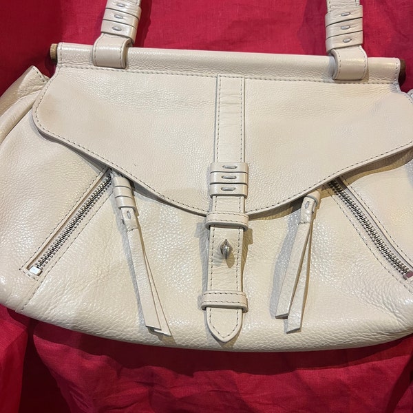 Vintage Cream Leather Radley Handbag