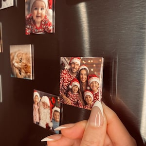 Personalized Handmade Photo Magnets 2x2&quot; | Gift for Couples| Holiday Gift | Custom Fridge Magnets | Birthday Gift | Best Friend Gift