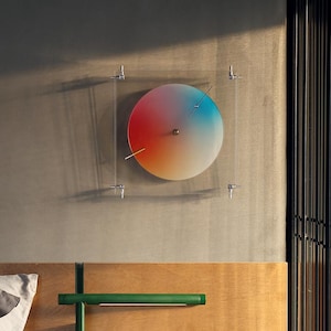 Color-Shifting Wall Clock | Kinetic Acrylic Wall & Desk Clock, Modern Minimalist Silent Sweep Unique Color-Changing Art Home Decor Gift