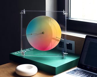 Chromatic Gradient Wall Clock - Minimalist Acrylic Desk & Wall Art