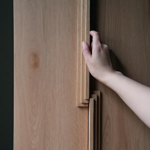 Wood Cabinet Pulls, Walnut Drawer Handles — Art Deco Stepped Wardrobe Pull
