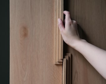 Tiradores de madera para armarios, tiradores de nogal para cajones — Tirador escalonado de estilo art déco para armario