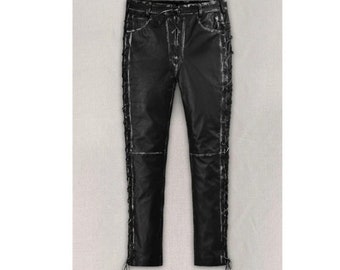 Genuine Sheep Skin Leather Pants Leather Jeans Black Pants Gift for Men - Handmade Real Leather Pants