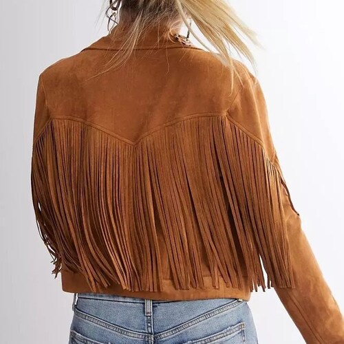 Maud Pocket Fringe Jacket - Dark Brown