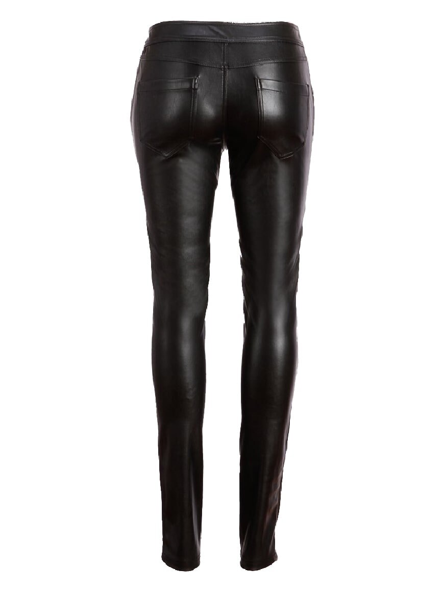 Serena Color-Block Leather Capri Pant by Leather Outlet