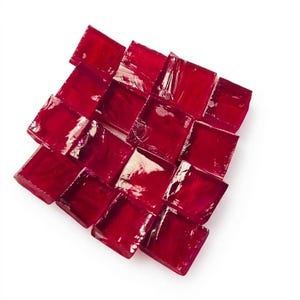 Synthetic Ruby Rough Square Shape | Deep Red Imitation Ruby Gemstone Lot | Loose Rough Stones for Jewelry Making & Faceting