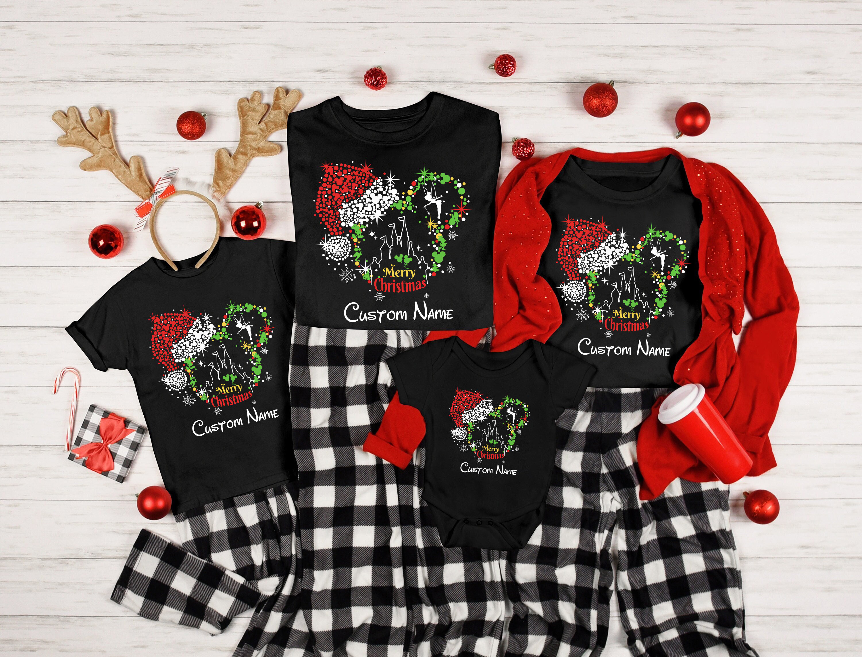 Discover Custom Disney Mery Christmas Family T-shirt