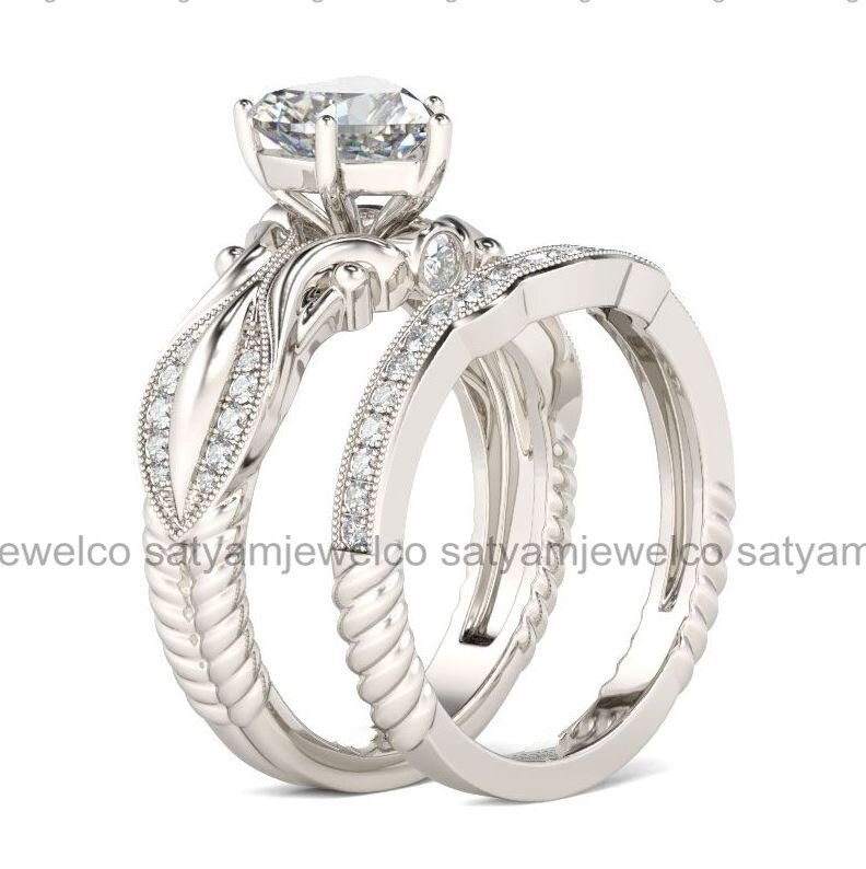 Bridal Ring Sets Diamond Antique Art Deco Bridal Ring Set Etsy