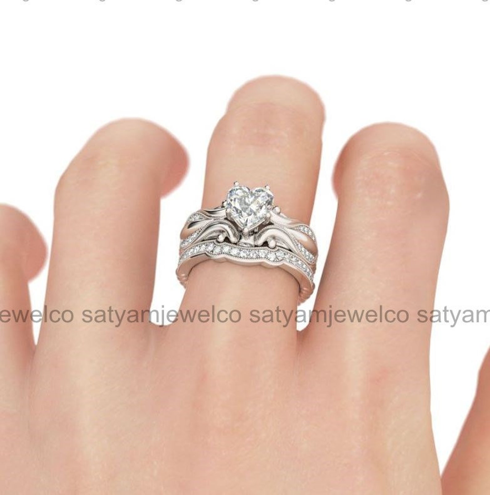 Bridal Ring Sets Diamond Antique Art Deco Bridal Ring Set Etsy