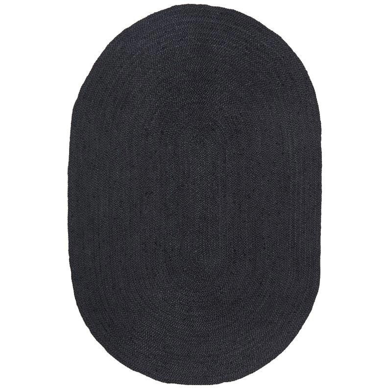 Hand Braided Black Color Oval Jute Rug Area Rug Custom Size Etsy