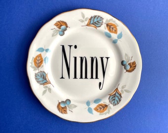 Ninny Decorative Plate, Funny China, Profanity Plate, Offensive China, Rude Plate Inappropriate Gift for Friend, Shelf Styling, Gallery Wall