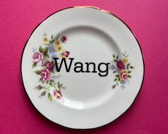 Wang Plate, Decorative Quote Plate, Funny China, Rude Gift For Friend, Inappropriate Present, Offensive Decor, Housewarming