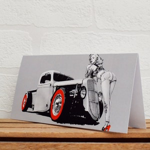 Hot Rod/Biglietti d'auguri Pin Up / Cartoline / Cartolina Hot Rod / Cartolina Pin Up / Cimeli dell'auto / Appassionati di auto / Hot Rods / Cartoline di buon compleanno