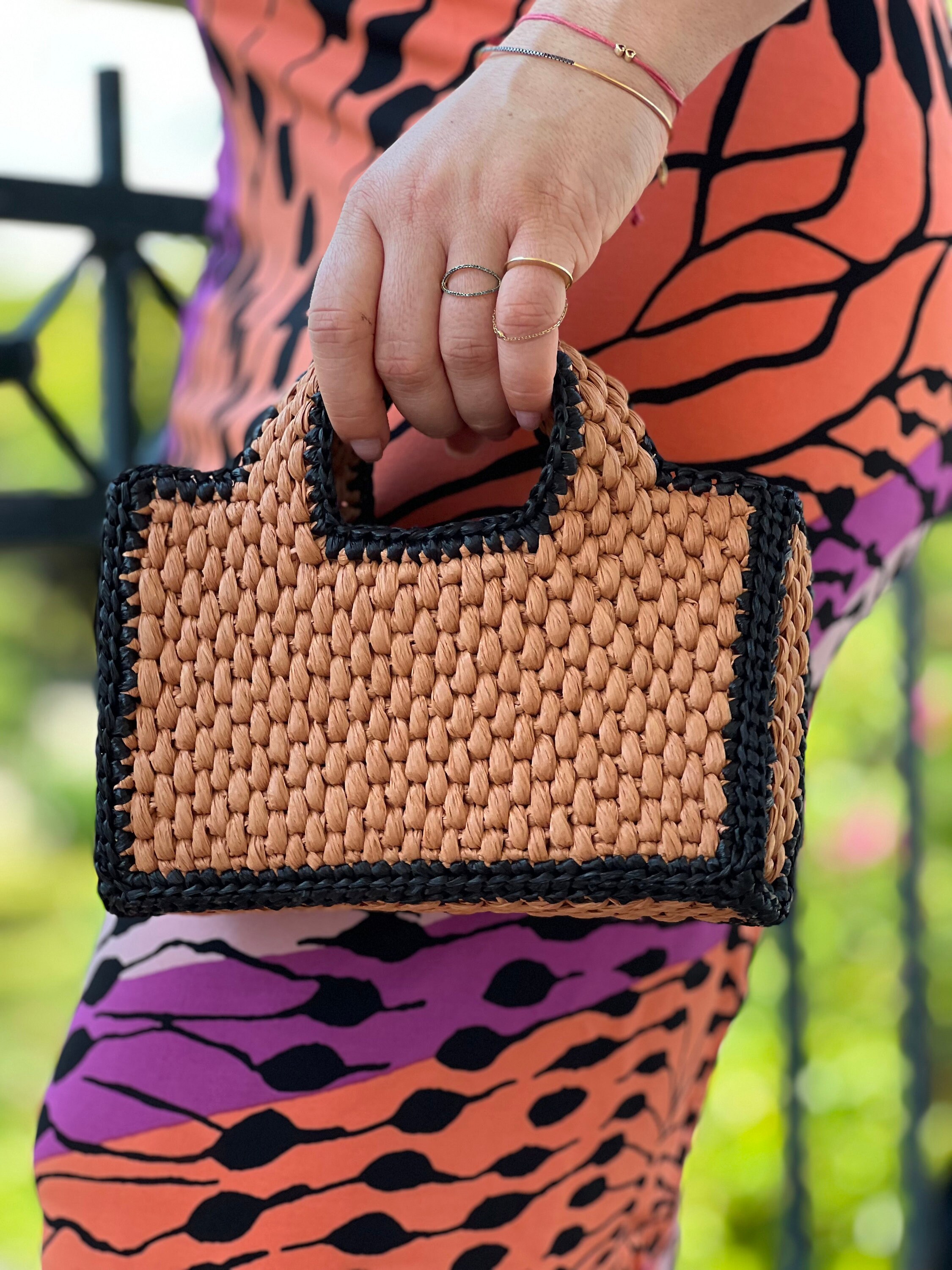 Handgemachte Raffia Tote Mini Bag Etsy