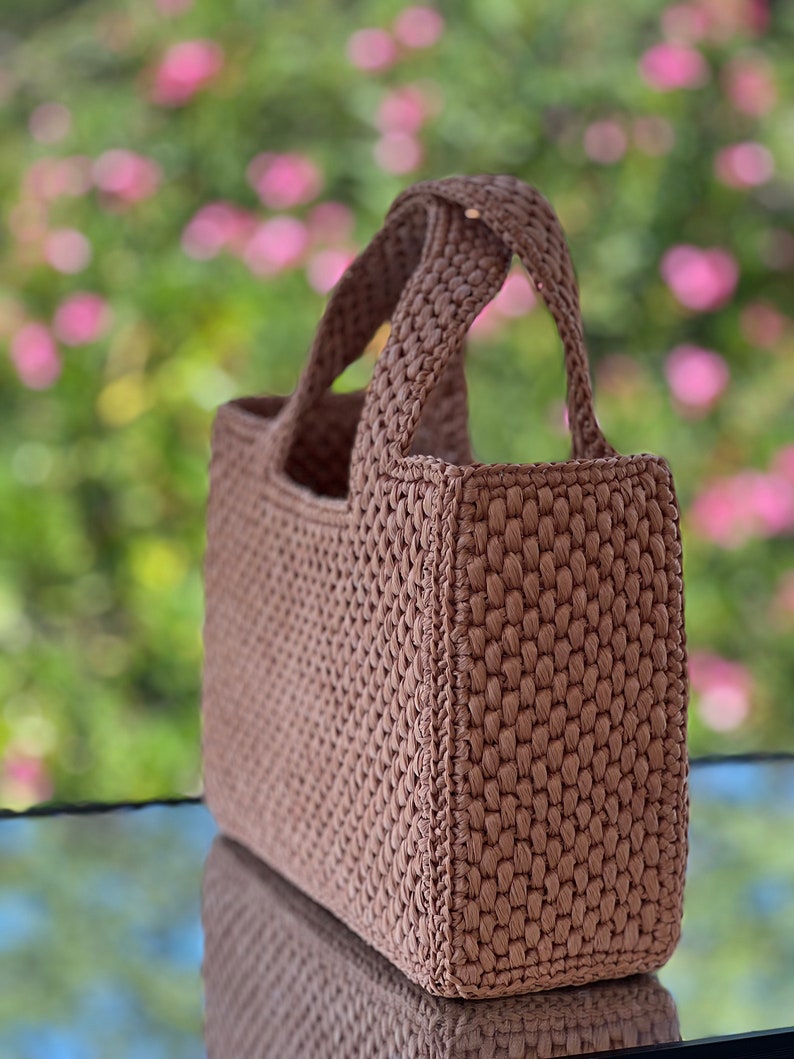 Handmade Raffia Tote Bag. Straw Hand Bag image 7