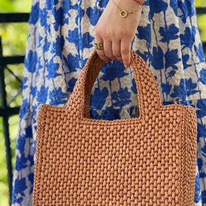 Handmade Raffia Tote Bag. Straw Hand Bag image 9