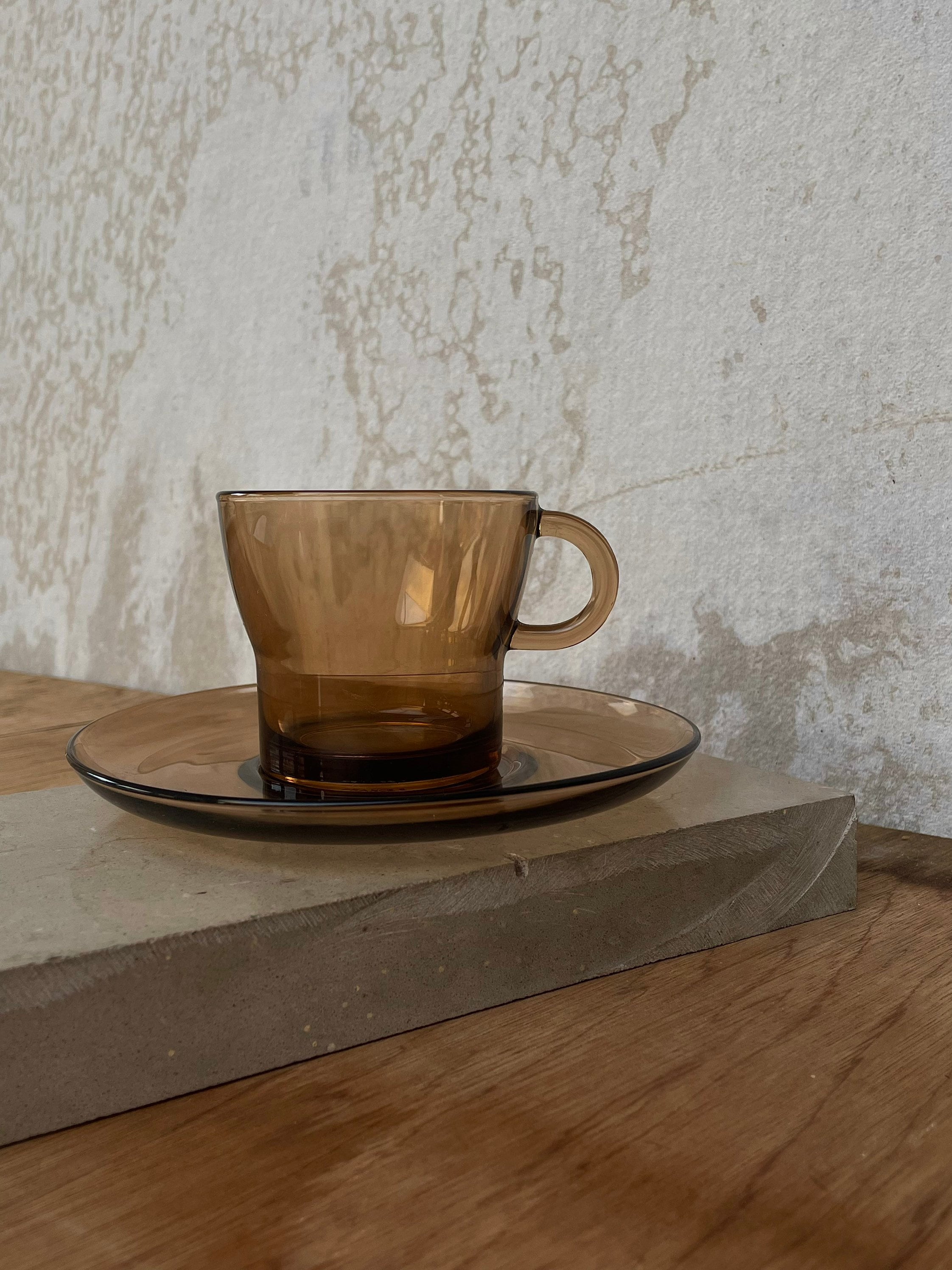 Tasse avec sous-tasse - Duralex - Lys Ambre - 18 cl - Verre - Orange - Puériculture & Eveil bébé