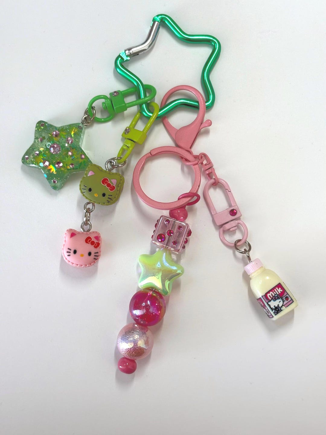 Strawberry Matcha Themed Keychain | Bag Charm - Etsy