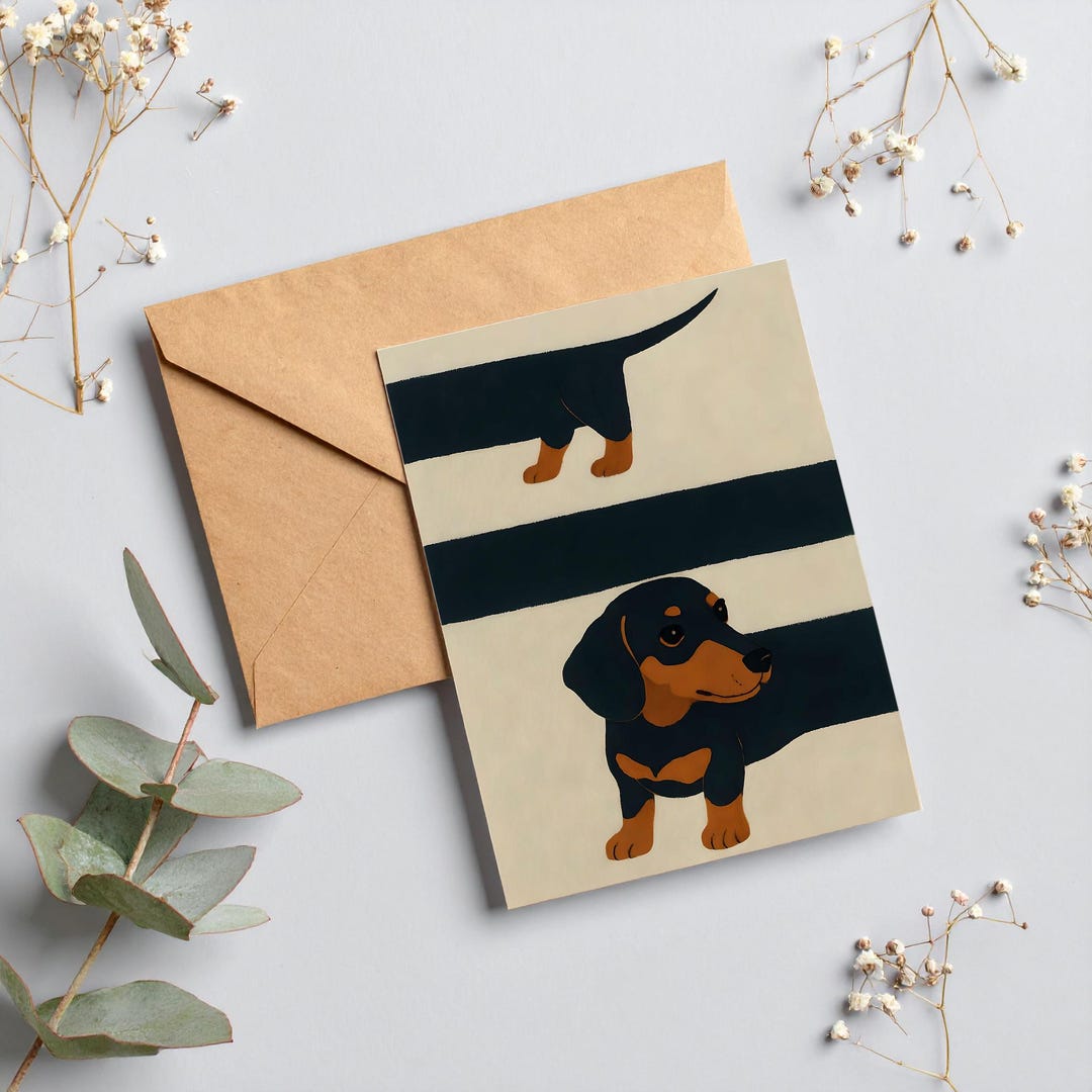Cute Dachshund Greeting Card | Sausage Dog Birthday Card | Dog Lover ...