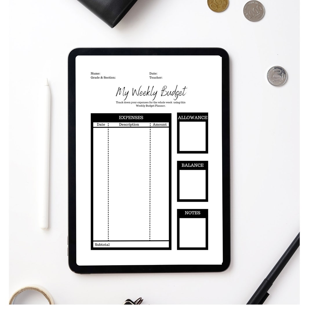Weekly Budget Planner Printable Budget Planner Income Etsy