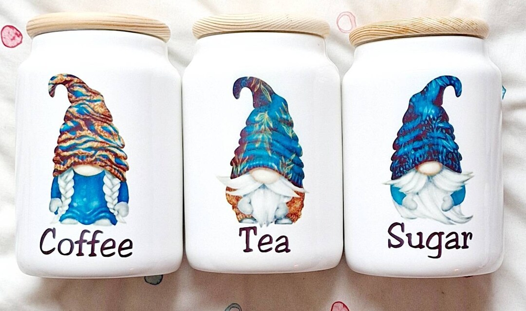 Gonk Coffee Tea & Sugar Jars Etsy UK