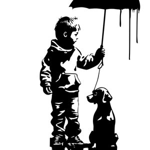 5 Fichiers SVG - Garçon qui court avec un chien - Silhouettes - PACK 1