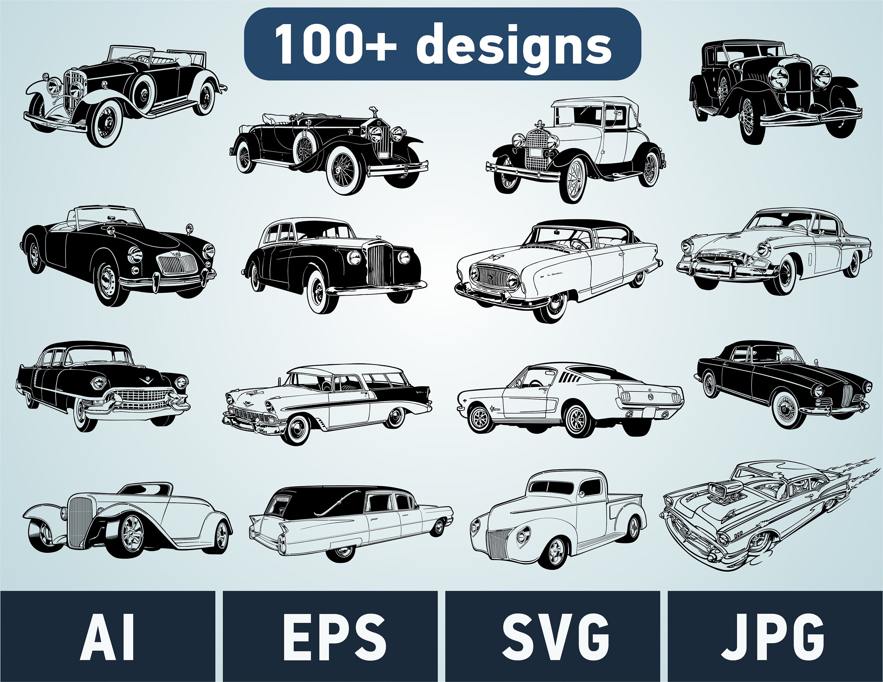 Cars SVG Bundle. Vector Clipart Collection in Hand Drawn Etsy Canada