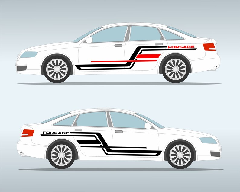 Car Side Door Sticker Stripe SVG Bundle. Universal Set for Etsy