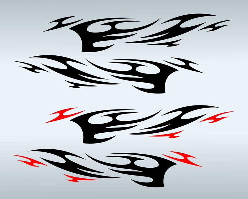 Car Side Door Sticker Stripe SVG Bundle. Universal Set for Print or Cut