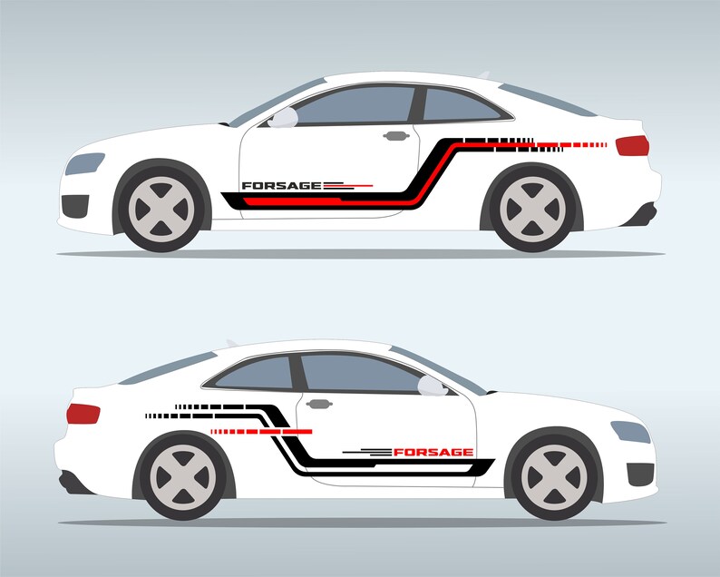 Car Side Door Sticker Stripe SVG Bundle. Universal Set for Etsy